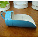 Rare powder blue flour scoop.