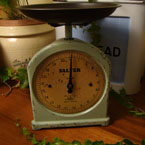 Antique Salter scale green and cream.