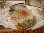 Wonderful antique glass bead bag roses.