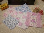 Wonderful French fabric scraps roses.