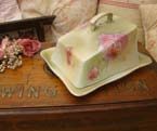 Beautiful cheese butter dish roses.