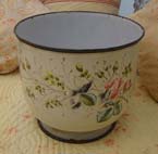 Antique enamel flower pot.