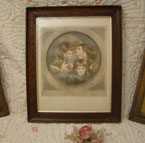 Antique print of angels in a choir.
