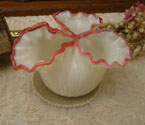 Antique pink glass vase.